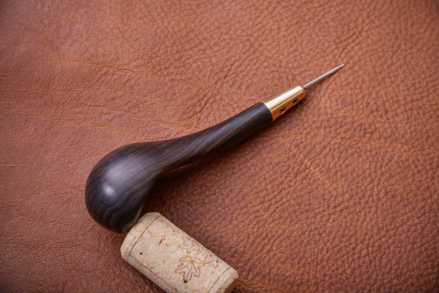 Pistol handle awl - African black wood