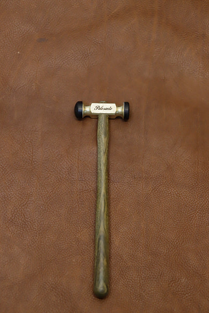Wood tip brass hammer